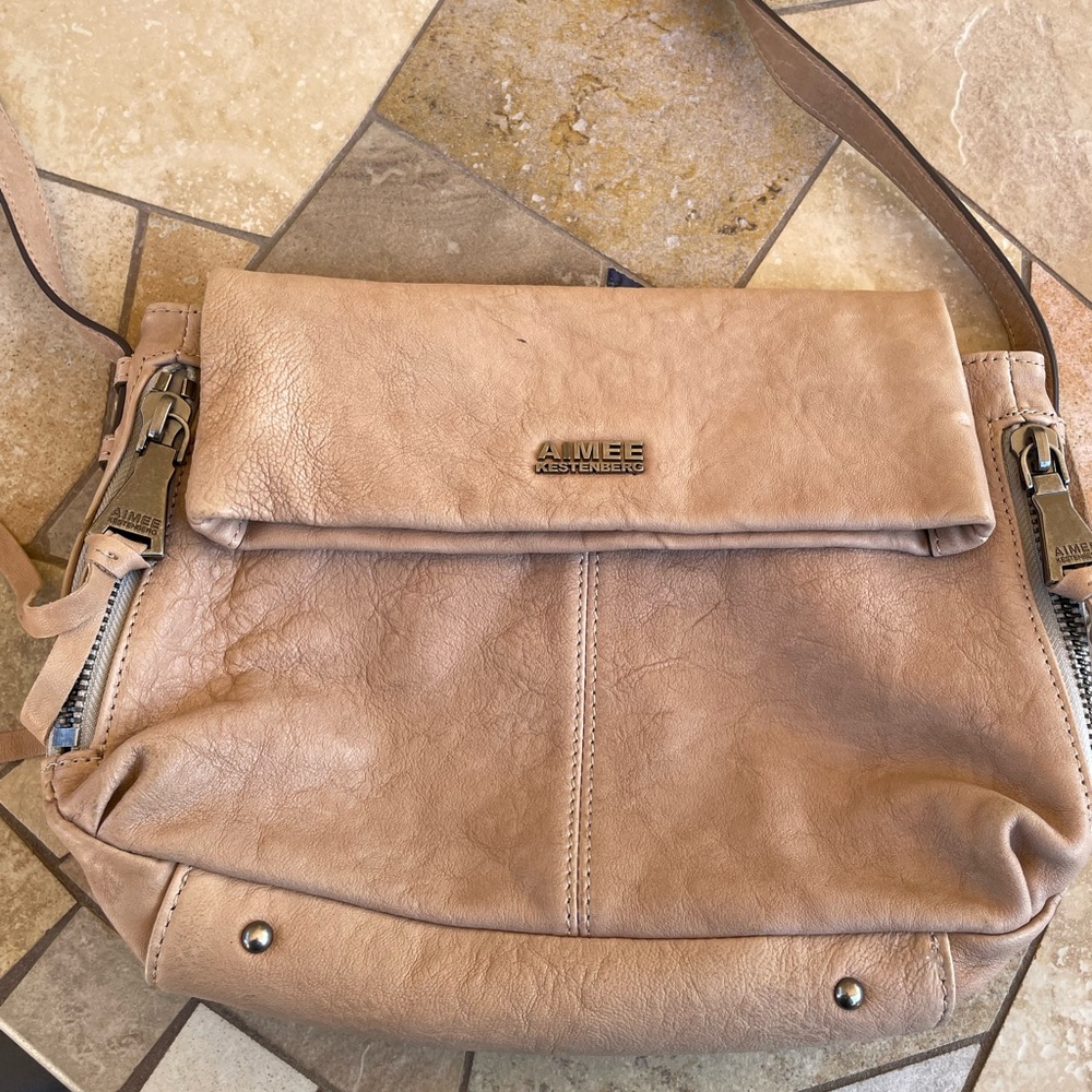 AIMEE KESTENBERG Soft Tan Leather Shoulder/Crossbody Bag